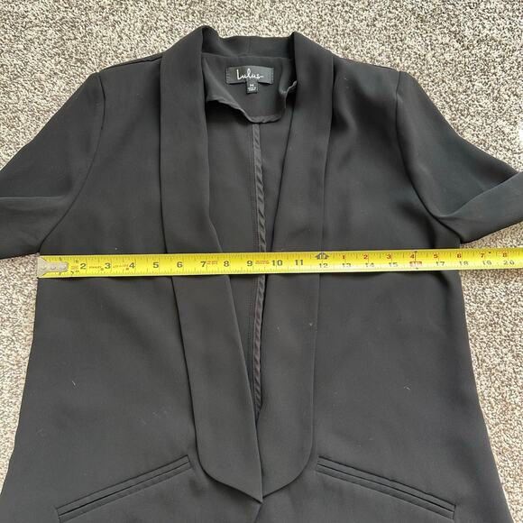 Lulu's Miss Punctuality black lightweight open-front blazer size M - Picture 8 of 9
